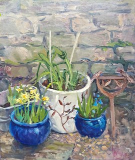 TWO BLUE POTS